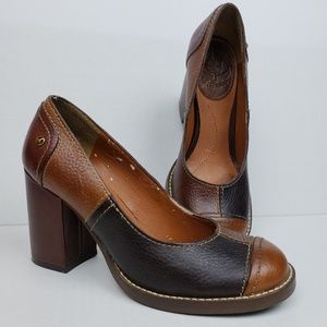 Lucky Brand Keene Boho Patchwork Stack Heels 7M